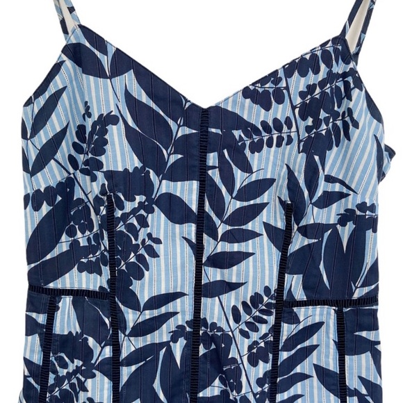 Banana Republic Blue Striped Floral Dress Size 2 - Picture 5 of 14